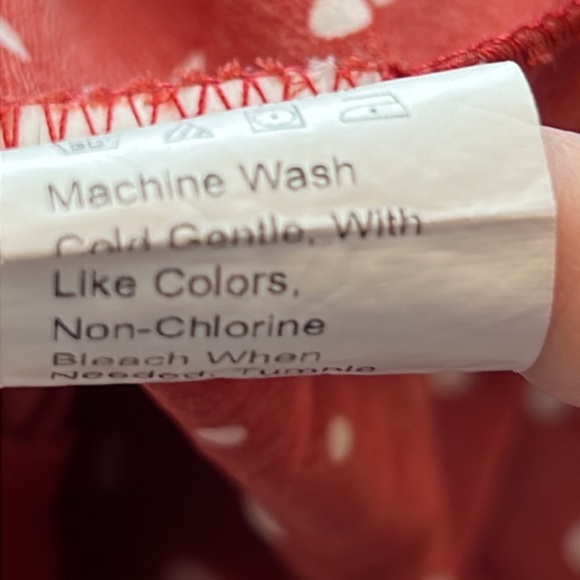 ⭐️ Shein red with white polka dot pleated skirt side zipper wide span bottom L - Picture 15 of 16